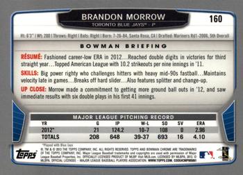 2013 Bowman Chrome #160 Brandon Morrow Back
