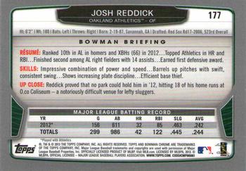 2013 Bowman Chrome #177 Josh Reddick Back