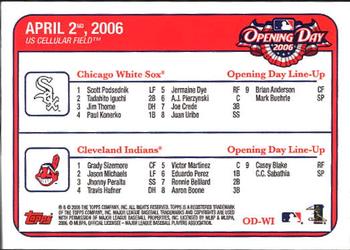 2006 Topps - Opening Day #OD-WI Chicago White Sox vs. Cleveland Indians Back