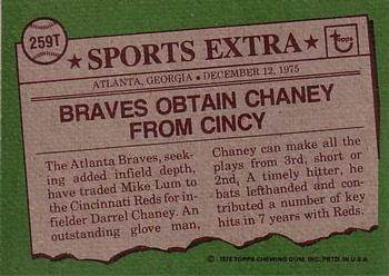1976 Topps - Traded #259T Darrel Chaney Back