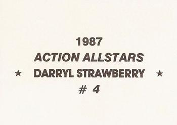 1987 Action All-Stars (unlicensed) #4 Darryl Strawberry Back