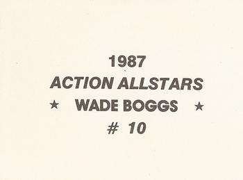 1987 Action All-Stars (unlicensed) #10 Wade Boggs Back