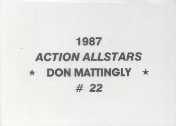 1987 Action All-Stars (unlicensed) #22 Don Mattingly Back