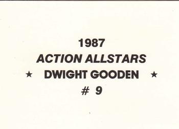 1987 Action All-Stars (unlicensed) #9 Dwight Gooden Back