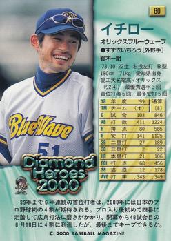 2000 BBM Diamond Heroes #60 Ichiro Suzuki Back
