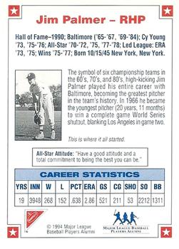 1994 Nabisco All-Star Legends Autographs #NNO Jim Palmer Back