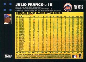 2007 Topps Gift Sets New York Mets #NYM15 Julio Franco Back
