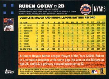 2007 Topps Gift Sets New York Mets #NYM16 Ruben Gotay Back