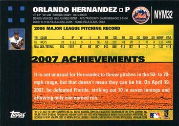 2007 Topps Gift Sets New York Mets #NYM32 Orlando Hernandez Back