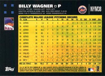 2007 Topps Gift Sets New York Mets #NYM38 Billy Wagner Back