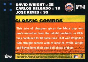 2007 Topps Gift Sets New York Mets #NYM41 David Wright / Carlos Delgado / Jose Reyes Back