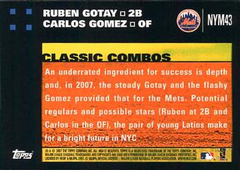 2007 Topps Gift Sets New York Mets #NYM43 Ruben Gotay / Carlos Gomez Back