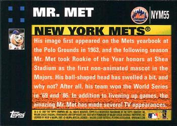2007 Topps Gift Sets New York Mets #NYM55 Mr. Met Back