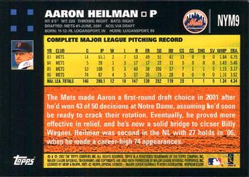 2007 Topps Gift Sets New York Mets #NYM9 Aaron Heilman Back