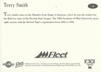 1996 Best Trenton Thunder #4 Terry Smith Back