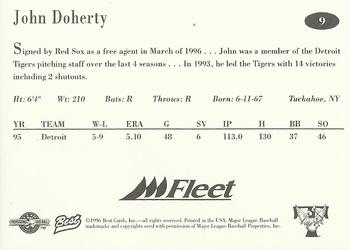 1996 Best Trenton Thunder #9 John Doherty Back