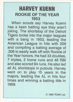 1985 TCMA Rookies of the Year #NNO Harvey Kuenn Back
