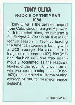 1985 TCMA Rookies of the Year #NNO Tony Oliva Back