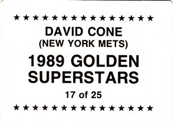 1989 Golden Superstars (unlicensed) #17 David Cone Back