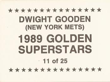 1989 Golden Superstars (unlicensed) #11 Dwight Gooden Back