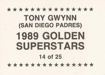 1989 Golden Superstars (unlicensed) #14 Tony Gwynn Back