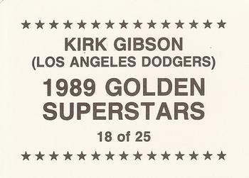 1989 Golden Superstars (unlicensed) #18 Kirk Gibson Back