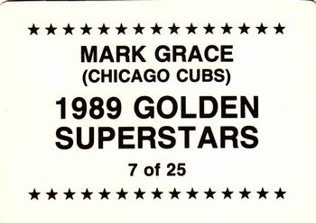 1989 Golden Superstars (unlicensed) #7 Mark Grace Back