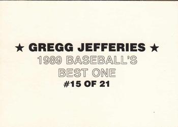 1989 Baseball's Best One (unlicensed) #15 Gregg Jefferies Back
