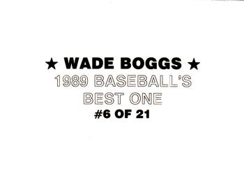 1989 Baseball's Best One (unlicensed) #6 Wade Boggs Back