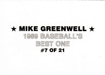 1989 Baseball's Best One (unlicensed) #7 Mike Greenwell Back