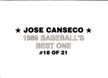 1989 Baseball's Best One (unlicensed) #18 Jose Canseco Back