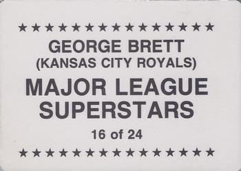 1989 Major League Superstars (unlicensed) #16 George Brett Back