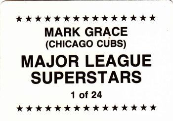 1989 Major League Superstars (unlicensed) #1 Mark Grace Back