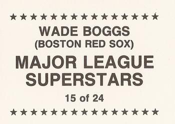 1989 Major League Superstars (unlicensed) #15 Wade Boggs Back