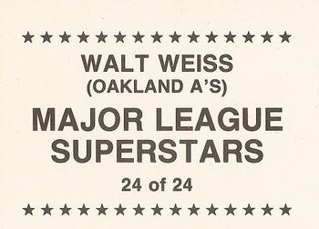 1989 Major League Superstars (unlicensed) #24 Walt Weiss Back