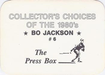 1987 The Press Box Collector's Choices of the 1980's (unlicensed) #6 Bo Jackson Back