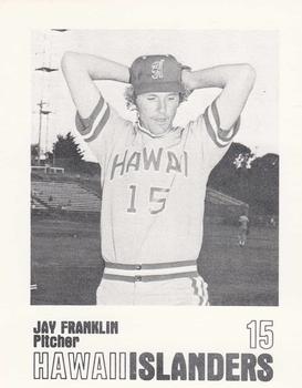 1977 Hawaii Islanders #NNO Jay Franklin Front