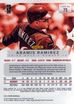 2012 Panini Prizm #75 Aramis Ramirez Back