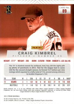 2012 Panini Prizm #89 Craig Kimbrel Back