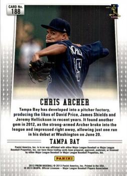 2012 Panini Prizm #188 Chris Archer Back