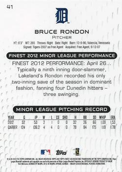2013 Finest #41 Bruce Rondon Back