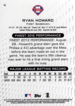 2013 Finest #4 Ryan Howard Back