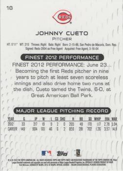 2013 Finest #18 Johnny Cueto Back