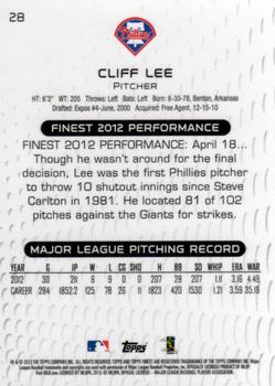 2013 Finest #28 Cliff Lee Back