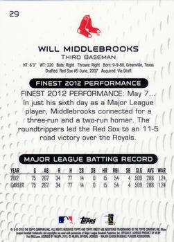 2013 Finest #29 Will Middlebrooks Back