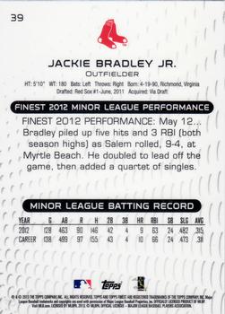 2013 Finest #39 Jackie Bradley Jr. Back