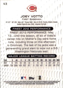 2013 Finest #43 Joey Votto Back