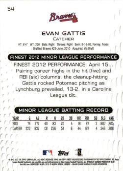2013 Finest #54 Evan Gattis Back