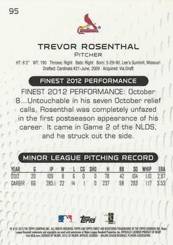 2013 Finest #95 Trevor Rosenthal Back