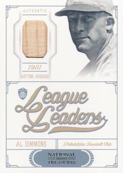 2012 Panini National Treasures - League Leaders Materials #23 Al Simmons Front